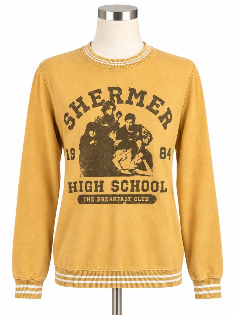 Universal Studios Women's The Breakfast Club Varsity Sweatshirt XS Butter Yellow